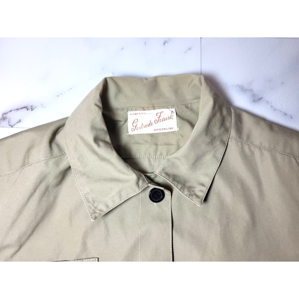 VTG Adele Simpson Khaki Long Sleeve‎ Midi Dress Size 6 Military Wartime Look - Picture 9 of 16